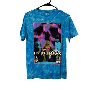 Graveyard Goods It Follows Horror Movie Graphic Tie Dye T-Shirt Blue Womens S